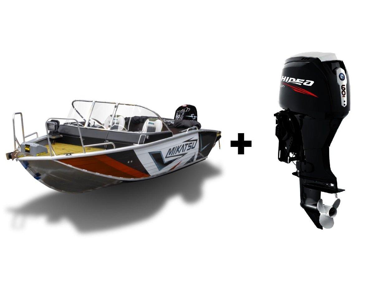 Комплект Алюминиевая лодка (катер) Mikatsu (Микатсу) 475 (Z43) Standard + мотор Hidea HDEF60FUEL-T EFI